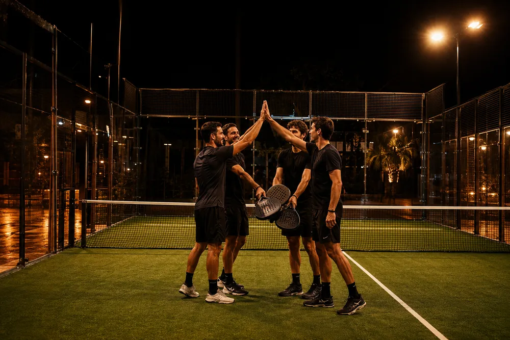 Equipo de jugadores tras un partido